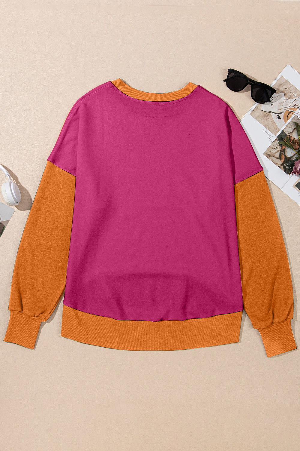 HARRIET | Contrast Ronde Hals Lang Sweatshirt