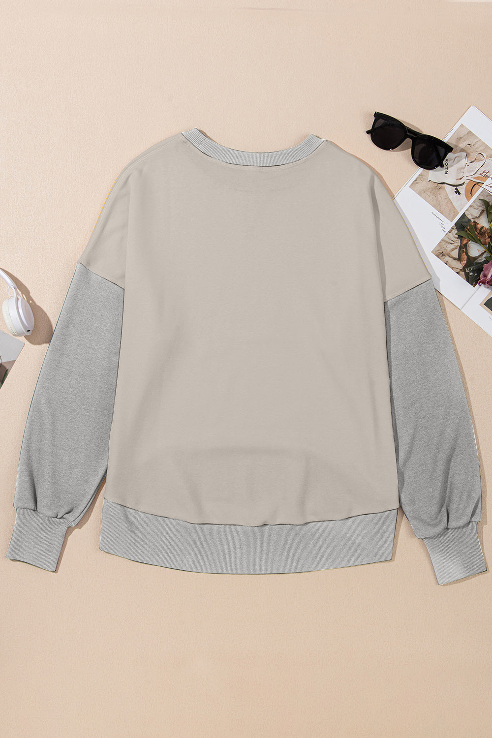 HARRIET | Contrast Ronde Hals Lang Sweatshirt