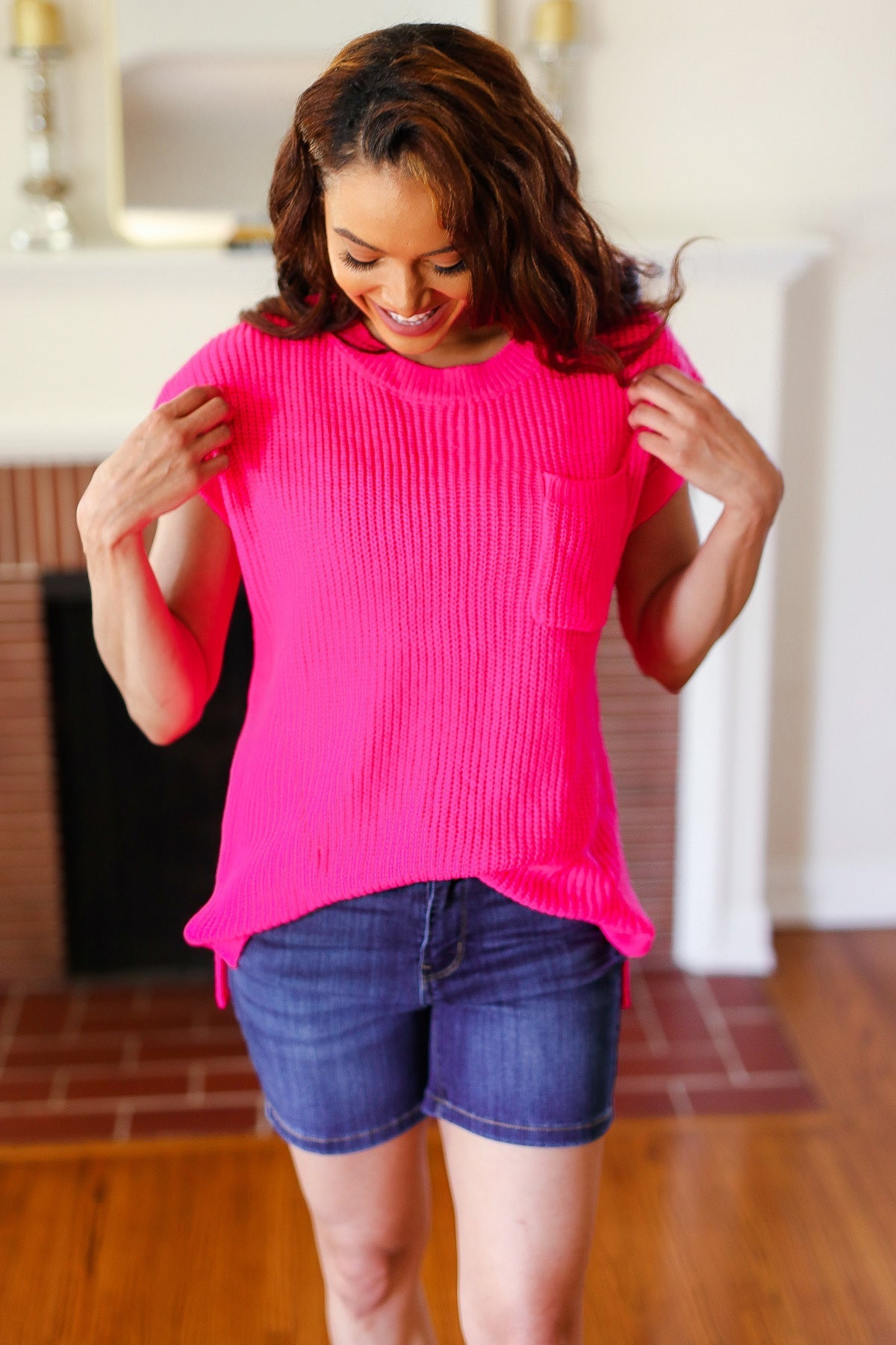 GEMMA | Vet Roze Dolman Gebreide Sweater Top