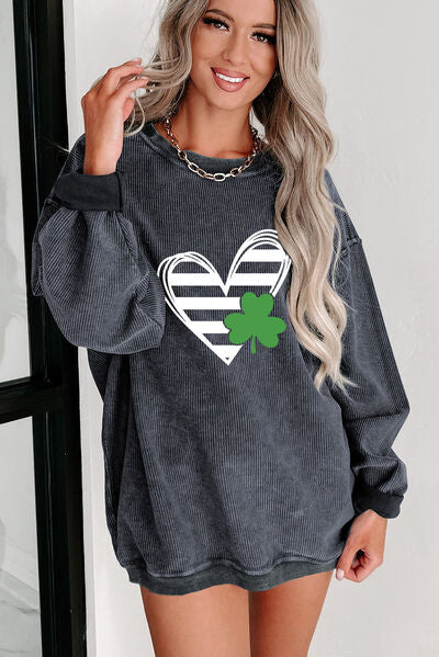 REIGN | Ronde Hals Gedropte Schouder Hart Sweatshirt