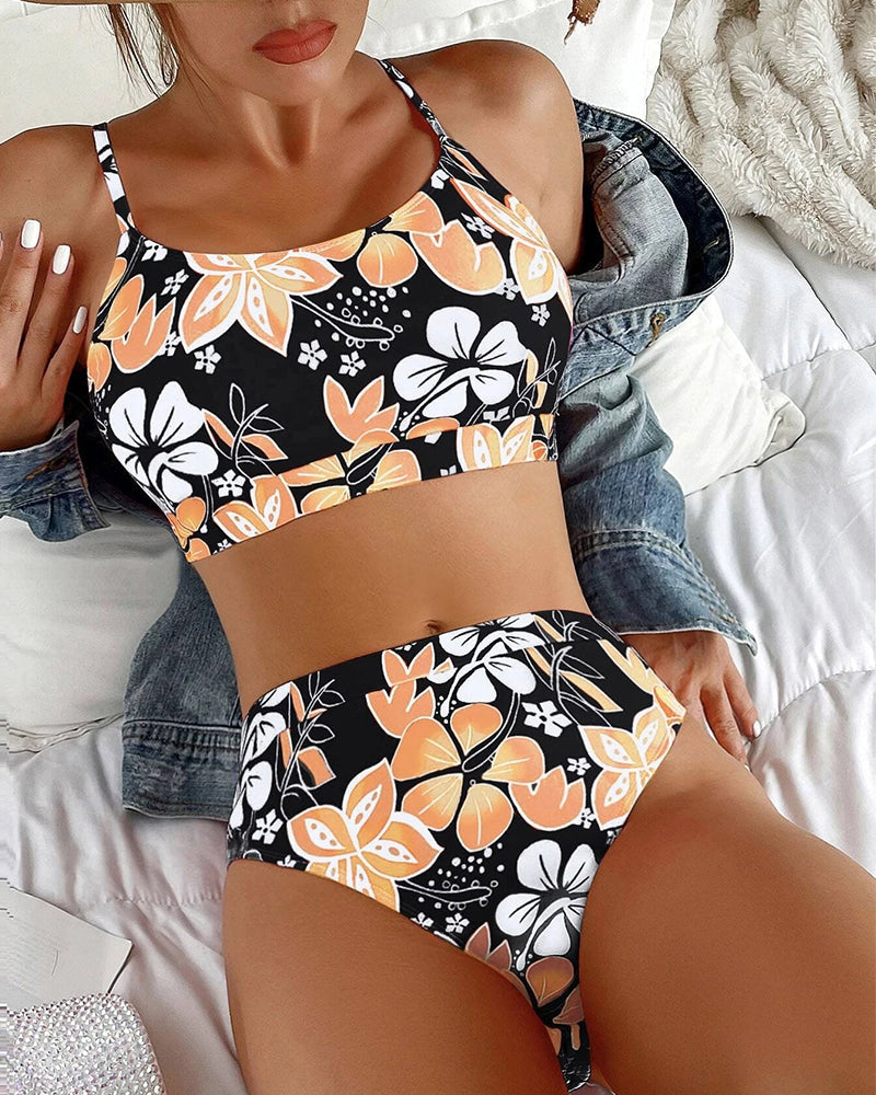 ERA | Bikini met jarretelles en bloemenprint