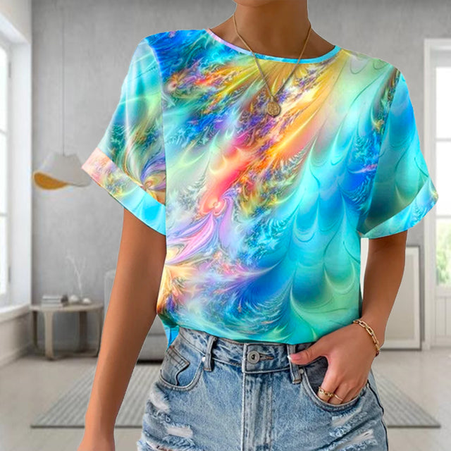 NOELLE | Kleurrijk T-shirt met abstracte print