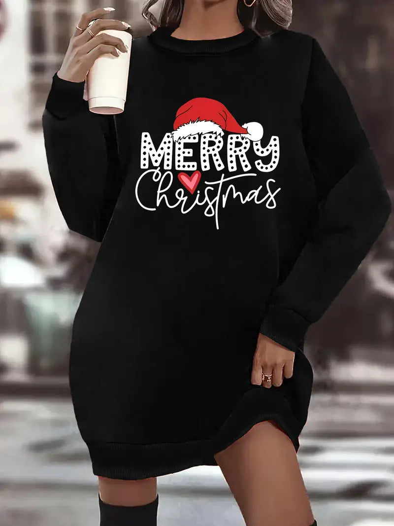 Kerstmis sweater jurk "Merry Christmas"