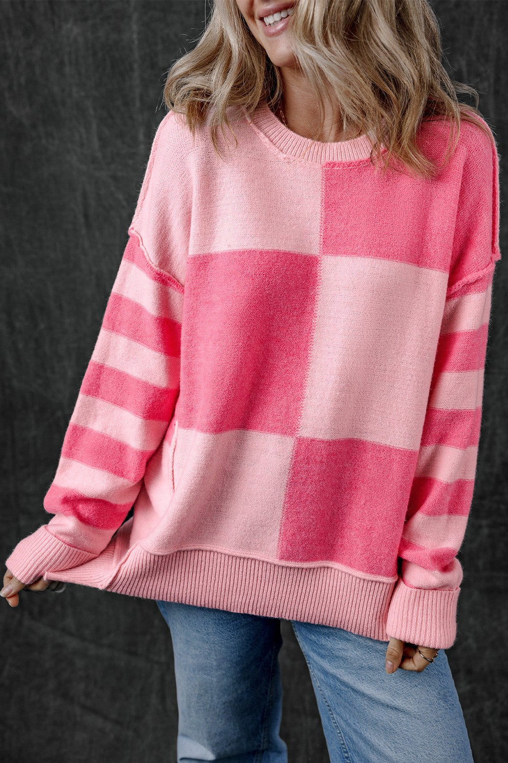 TIANA | Blootliggende Naad Sweater Ronde Hals