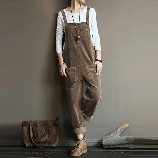 ERZA | Casual jumpsuit van ribfluweel