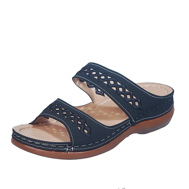 MADISON | Hol ontwerp effen kleur dames sandalen