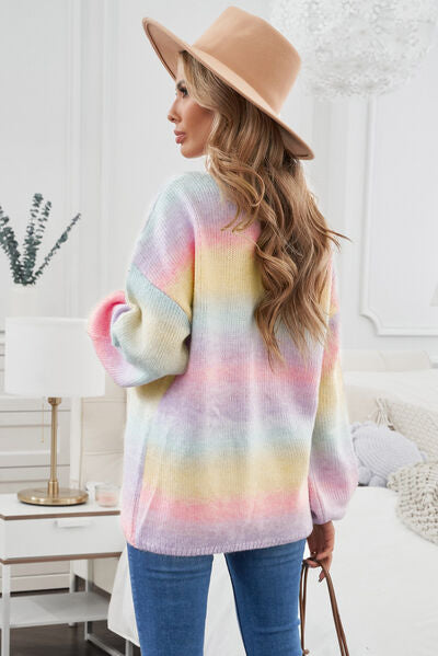 DORETTA | Cardigan met contrasterende ballonmouwen en losse schouders