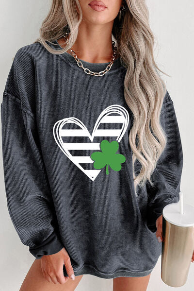 REIGN | Ronde Hals Gedropte Schouder Hart Sweatshirt