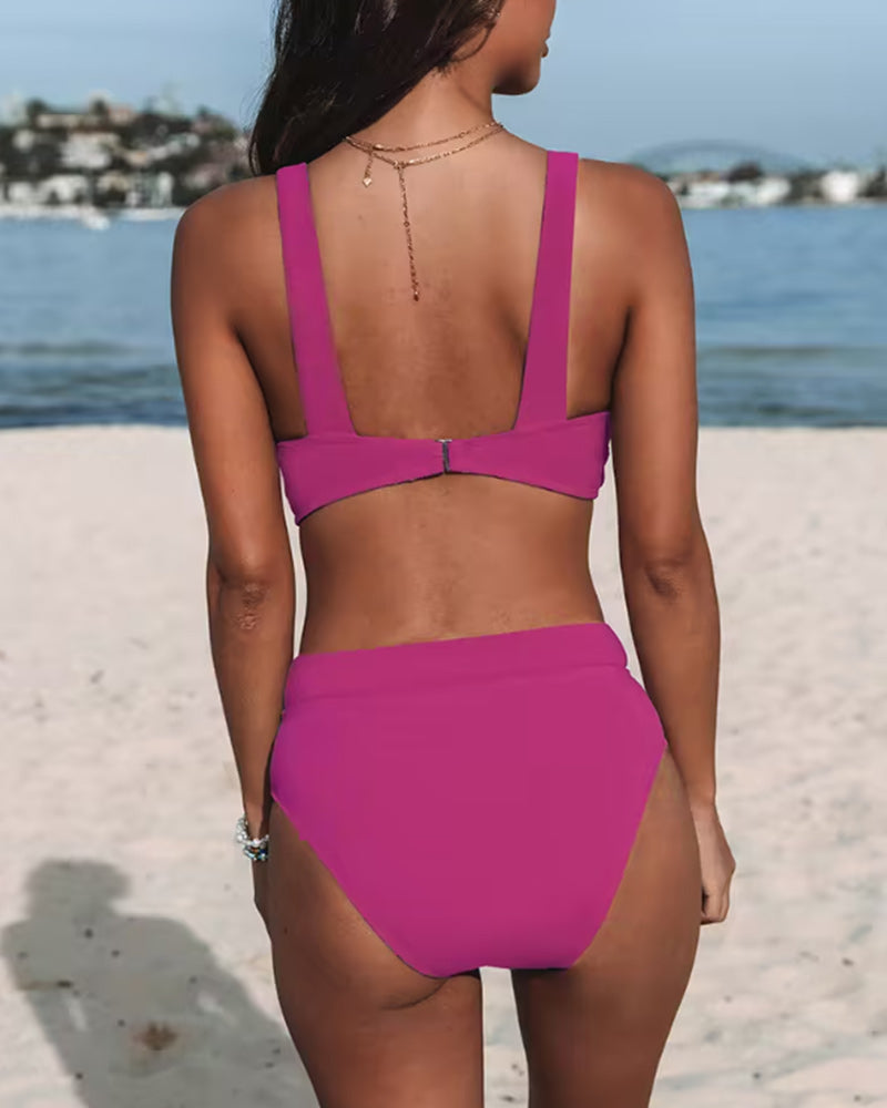 ULYSSA | Solid gekleurde bikini's met hoge taille