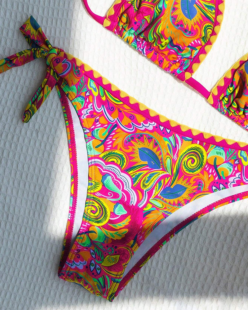 HARUNA | Bikini met kleurrijke prints in resortstijl