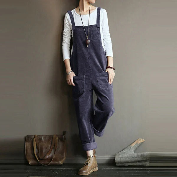 ERZA | Casual jumpsuit van ribfluweel