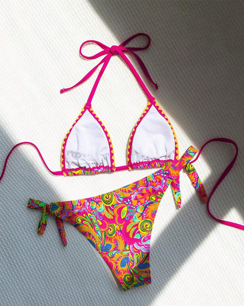 HARUNA | Bikini met kleurrijke prints in resortstijl