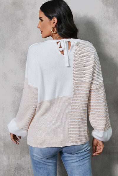 ALICE | Kleurblok Gebonden Schouder Sweater