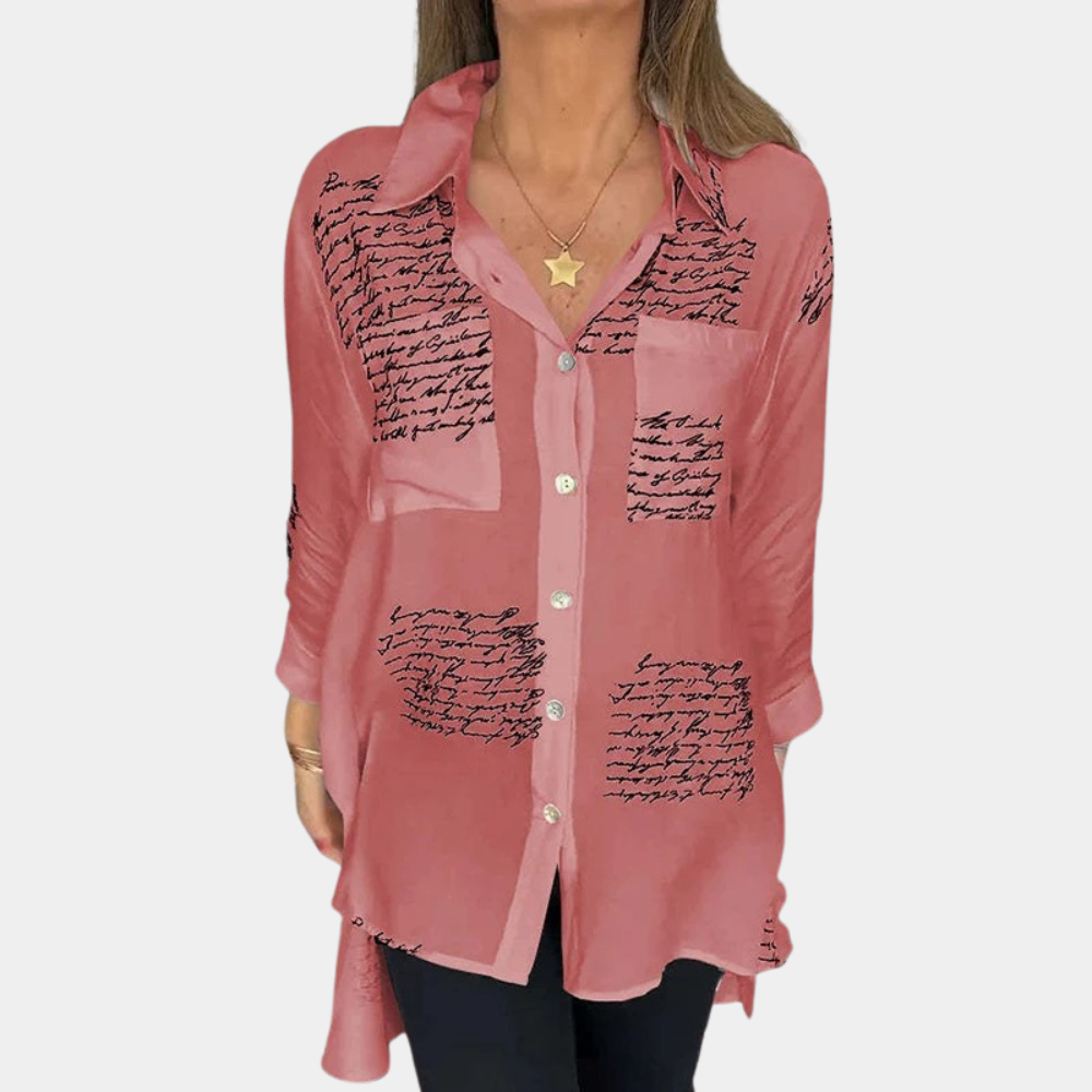 DALE | Chic damesshirt met een print van letters