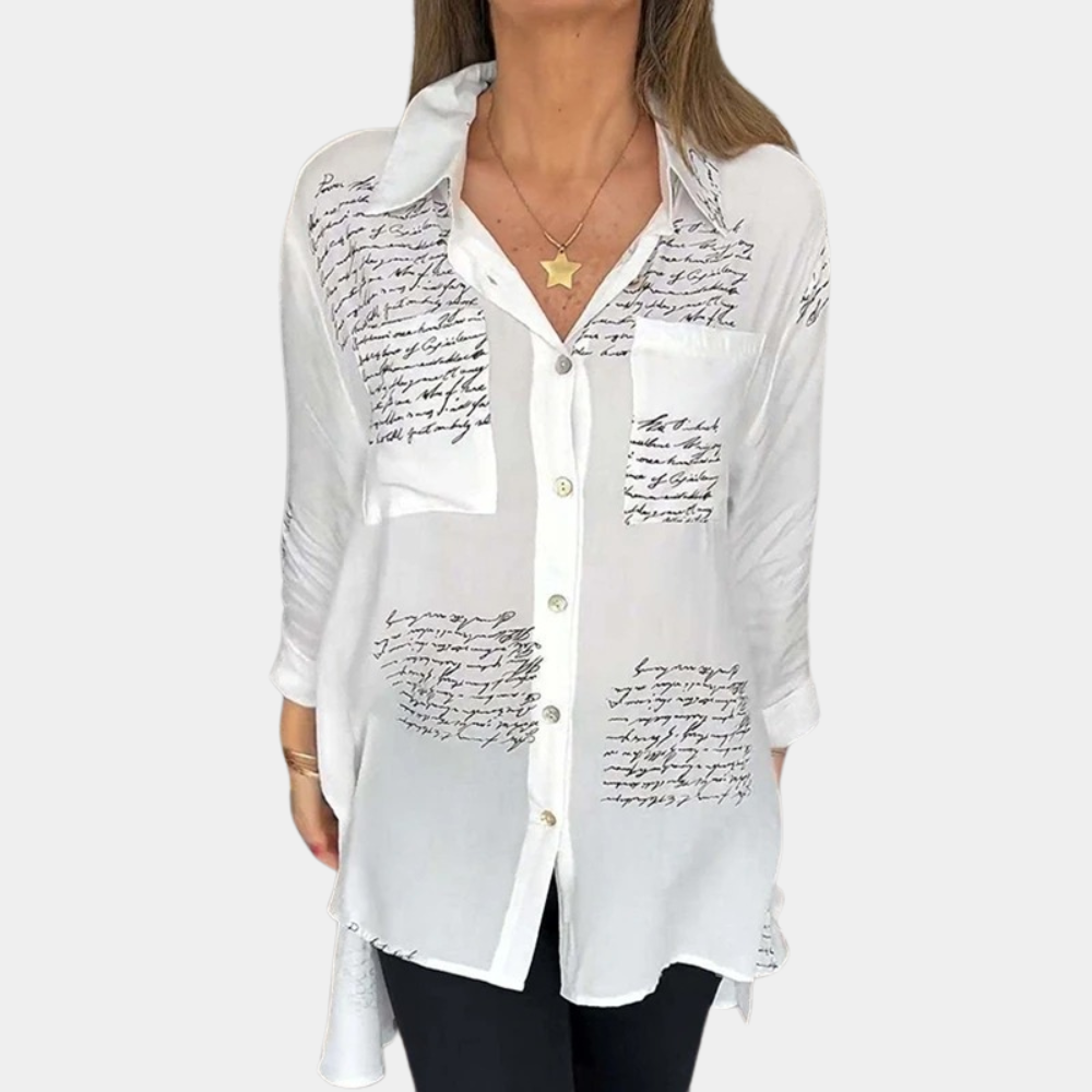 DALE | Chic damesshirt met een print van letters