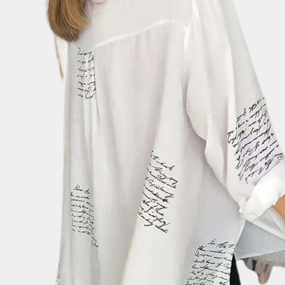 DALE | Chic damesshirt met een print van letters