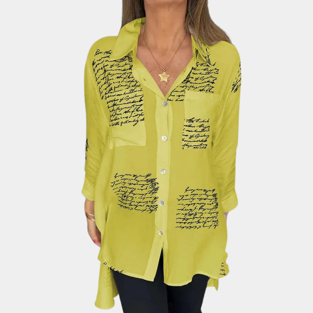 DALE | Chic damesshirt met een print van letters