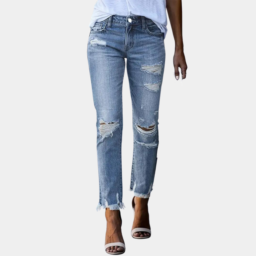 YARETZI | Relaxed distressed denim voor dames