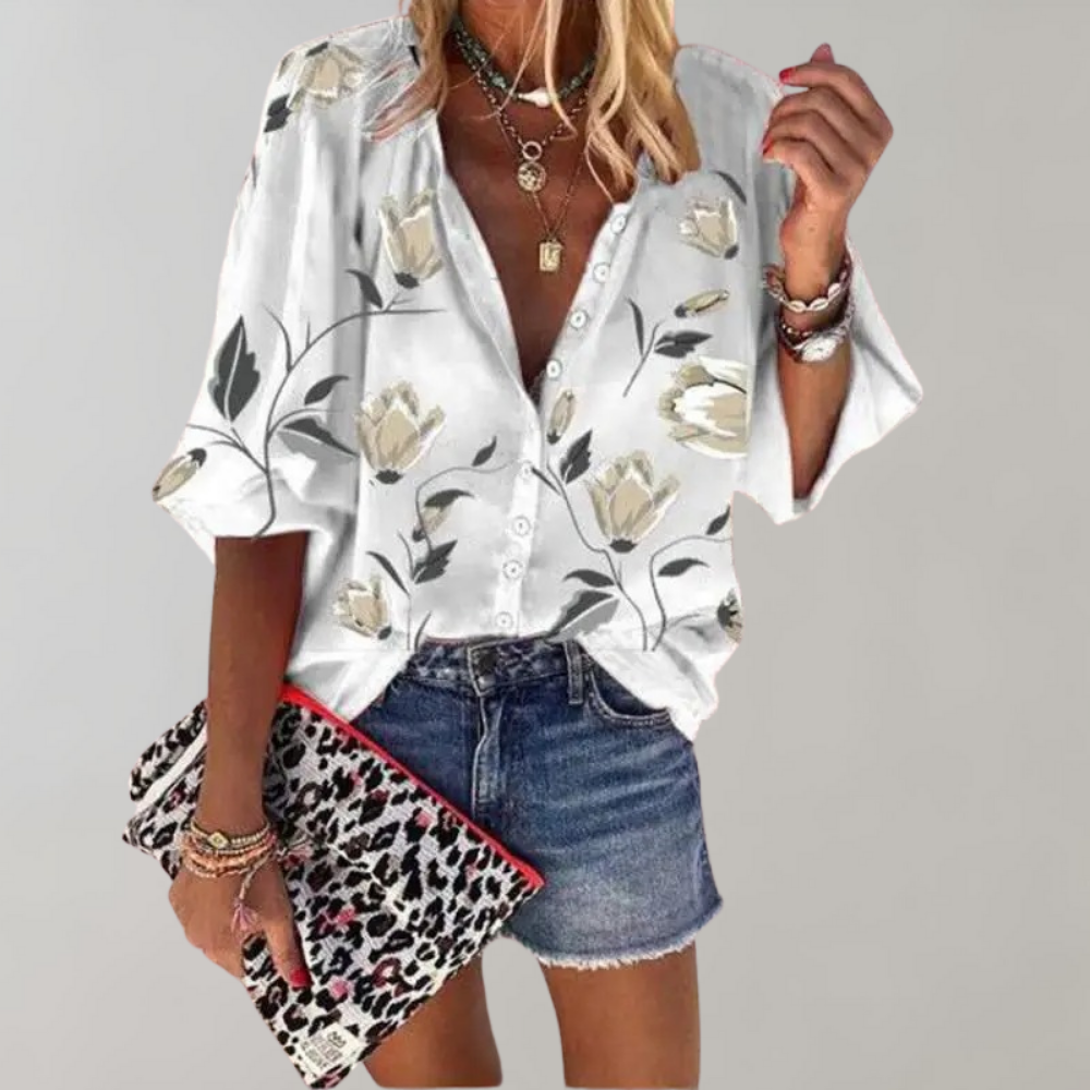 ERIN | Damesblouse met een print van bloemen