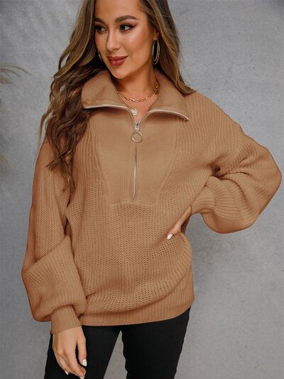 PERSIS | Sweater met halflange rits