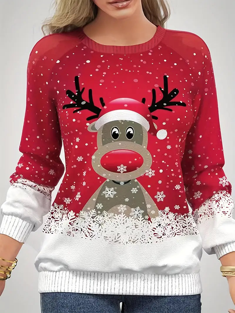 Leuke dames kerst sweater met opdruk