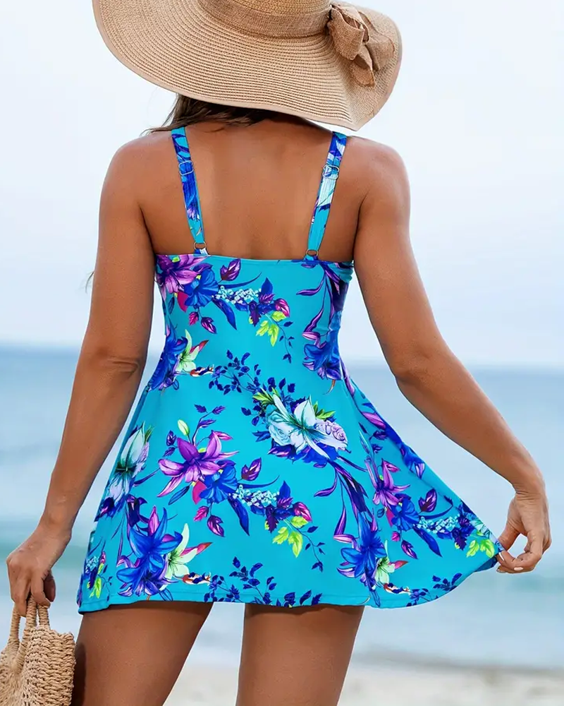 VICTORIA | Verfrissende tankini met bloemenprint en jarretelles