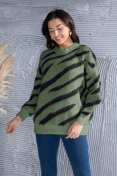 BIDDY | Sweater met ronde hals en losse schouders