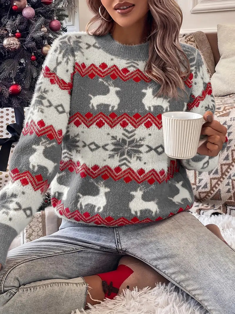 Luxe knitted winter kerst sweater voor dames