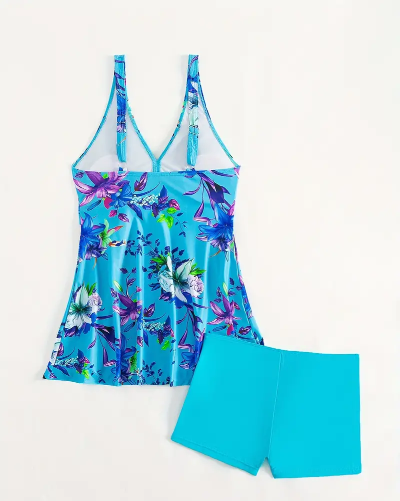 VICTORIA | Verfrissende tankini met bloemenprint en jarretelles